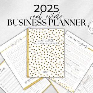 2025 Real Estate Business Planner, Real Estate template, Client Tracker, Canva Template, Time Blocking, Sales Goals, Printable Planner