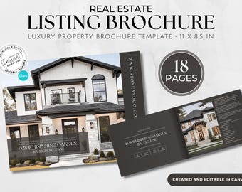 Luxury Real Estate Brochure: Property Listing Open House Canva Template