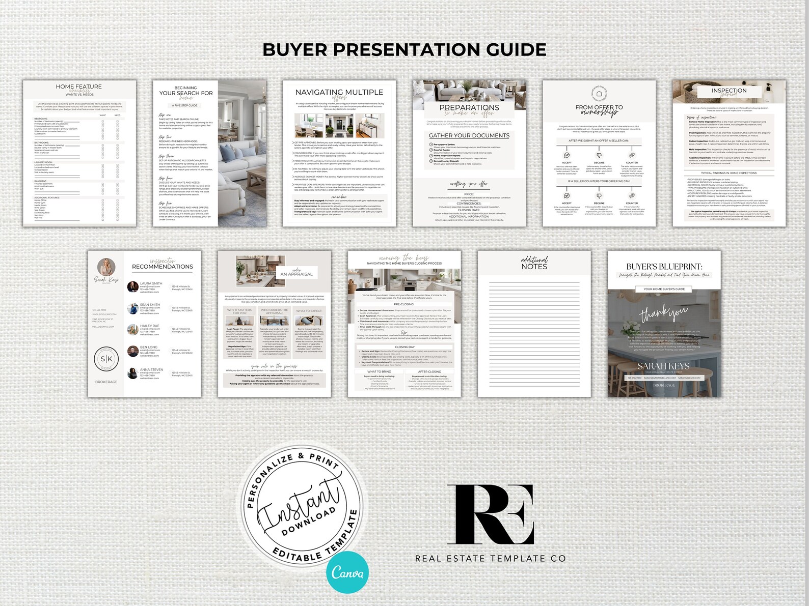 Real Estate Home Buyer and Seller Guide Bundle, Real Estate Template ...