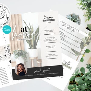 Real Estate May Newsletter, Real Estate Marketing, Spring Agent Newsletter, Agent Mail, Printable Template, Instant Download, Canva