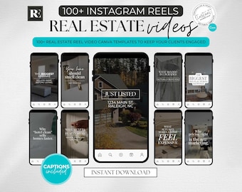 Real Estate Reel Video Canva Templates, Realtor Social Media Bundle, Instagram Video Template Real Estate Marketing Modern Realtor Marketing