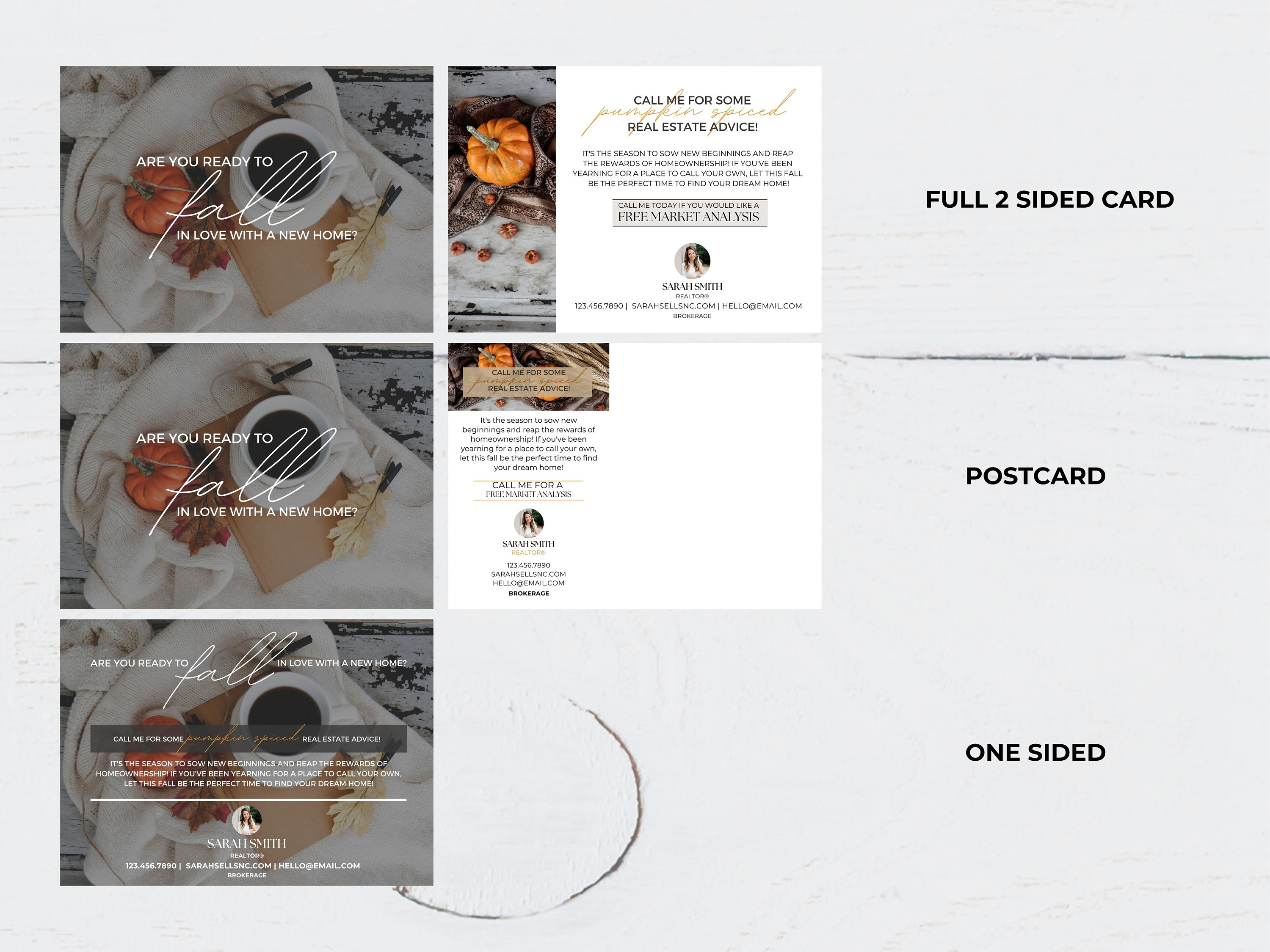 Real Estate Fall Postcard, Real Estate Marketing, Autumn Mailer, Fall ...