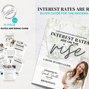 Interest Rates Are Rising, Home Buyer Guide, Real Estate Marketing, Canva Template, Mortgage, Agent, Prospecting, Mortgage, Market Shift