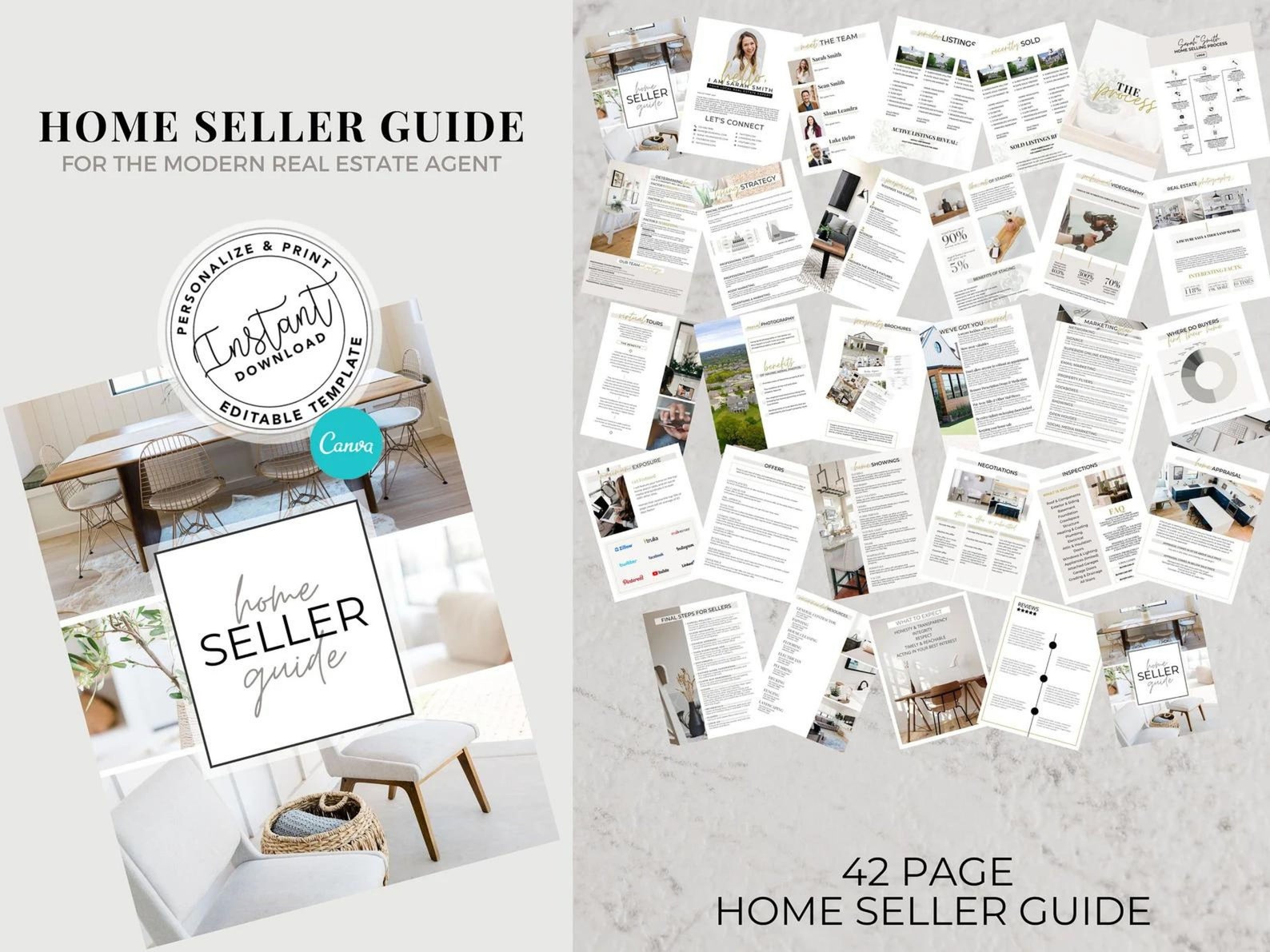 Real Estate Home Buyer and Seller Guide Bundle, Real Estate Template ...