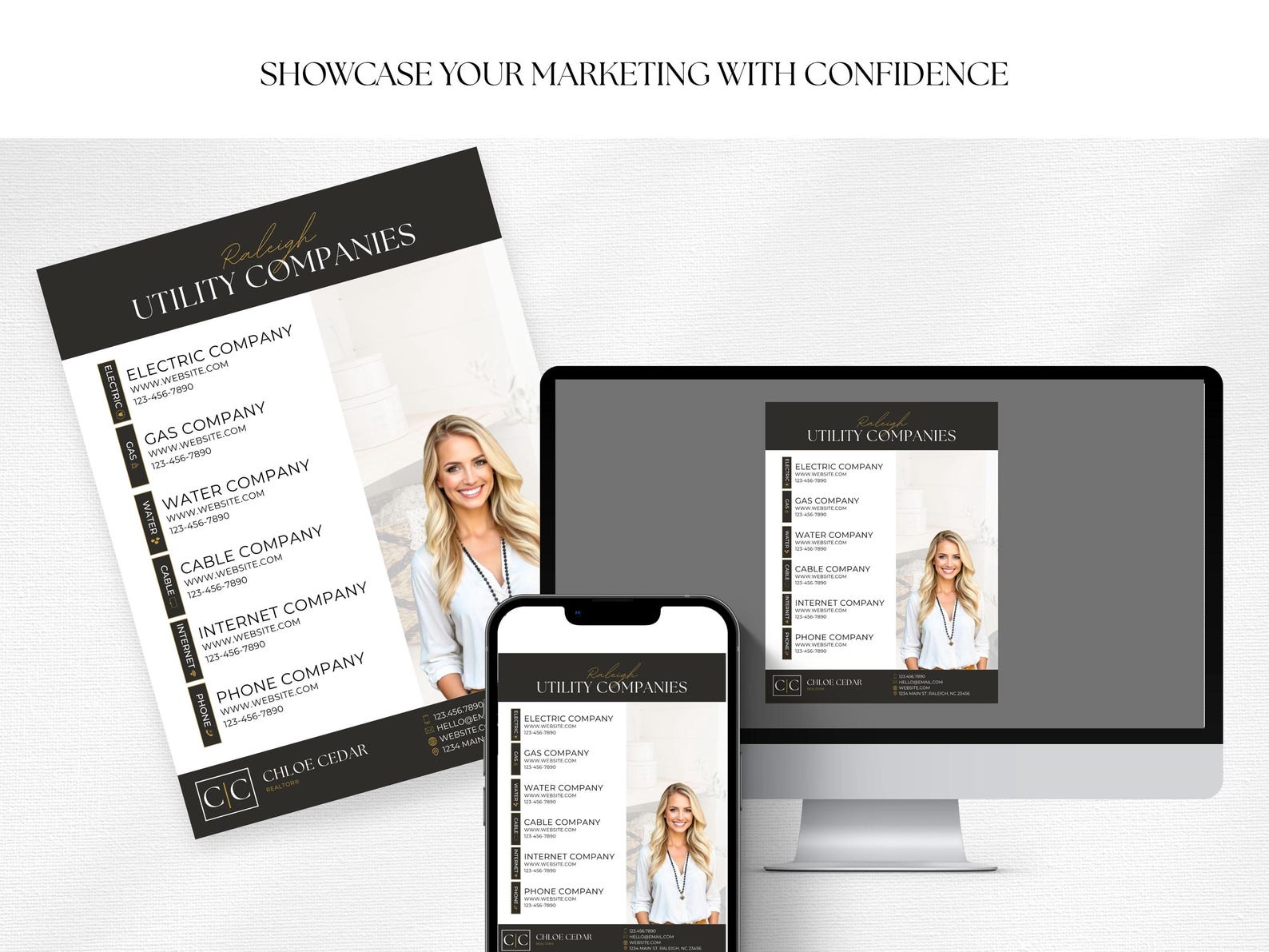 Real Estate Utility Company Flyer Canva Template | Editable Realtor ...