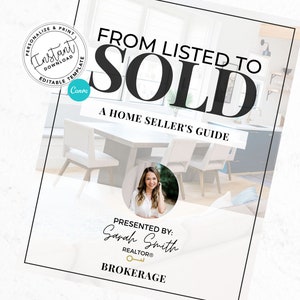 Real Estate Home Seller Guide, Agent Listing Presentation, Real Estate Marketing, Real Estate Template, Canva Editable, Instant Download