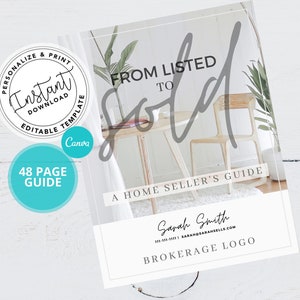 Real Estate Seller Guide, Real Estate Template, Real Estate Marketing, Home Seller Guide, Real Estate Listing Presentation, Canva, Custom