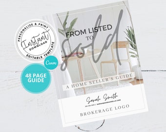 Real Estate Seller Guide, Real Estate Template, Real Estate Marketing, Home Seller Guide, Real Estate Listing Presentation, Canva, Custom