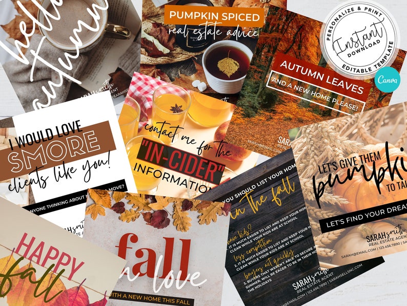 Real Estate Instagram Fall Post Autumn Facebook Posts Fall - Etsy