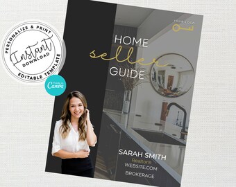 Real Estate Templates, Real Estate Marketing, Listing Presentation for Real Estate, Sellers Guide, Real Estate Guide, Canva Template, PNG