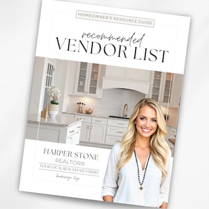 Real Estate Vendor List Canva Template Recommended Vendor Editable Buyer Seller Resource Trusted Referral Guide Real Estate Marketing Ebook