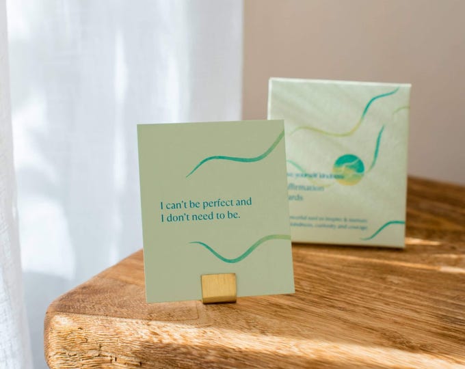 Compassionate Affirmation Cards With Stand ~ Mindfulness Gift ~ Mental Health Tool