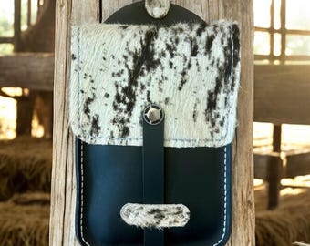 Leather Saddle Bag, Field Trial Bag, Clip on Saddle Pouch, Large