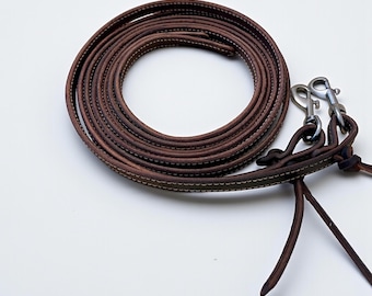 West 74 Oiled Harness Leather Split Reins 8' x 1/2