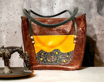 Leather Tote Bag Handmade