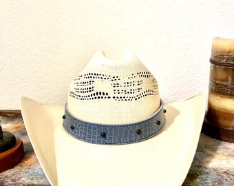 Leren hoedenband
