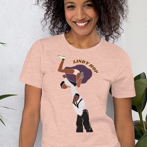 Swing Dance Tshirt | Lindy Hop Tshirt | Colorful Dance Illustration Print | Short-Sleeve Unisex T-Shirt