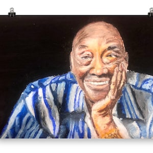 Frankie Manning Portrait in Oil Pastel | Swing dance art | Lindy hop | Jitterbug dance | Swing Dancing | Jazz Art Poster Print