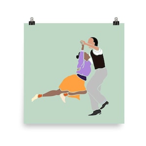Lindy Hop Dancers Poster | Swing Dance Art | Dancing Couple Poster