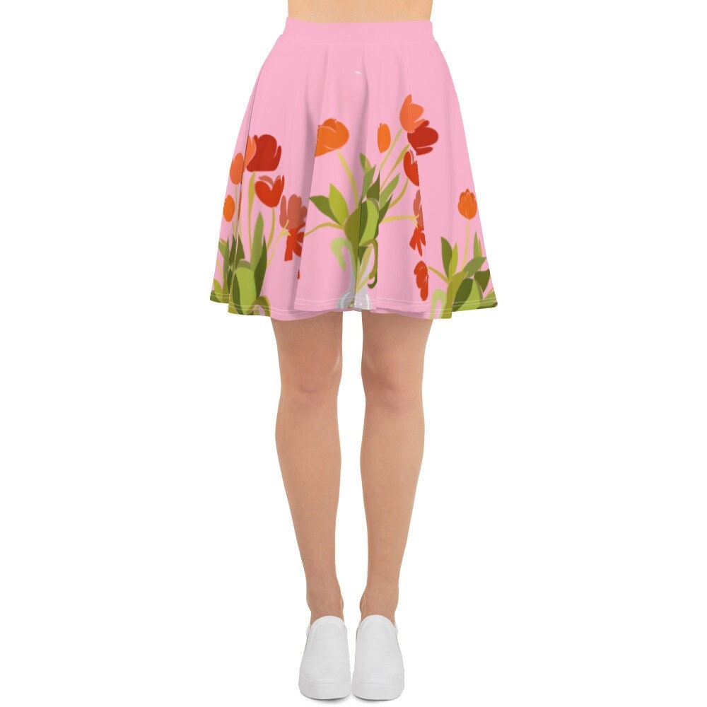 Discover Tulip Print Skater Skirt