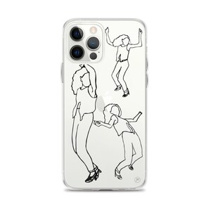 Minimalist One Line Art Dancers iPhone Case | Simple Dance Lovers iPhone Case | iPhone Case for Dancers