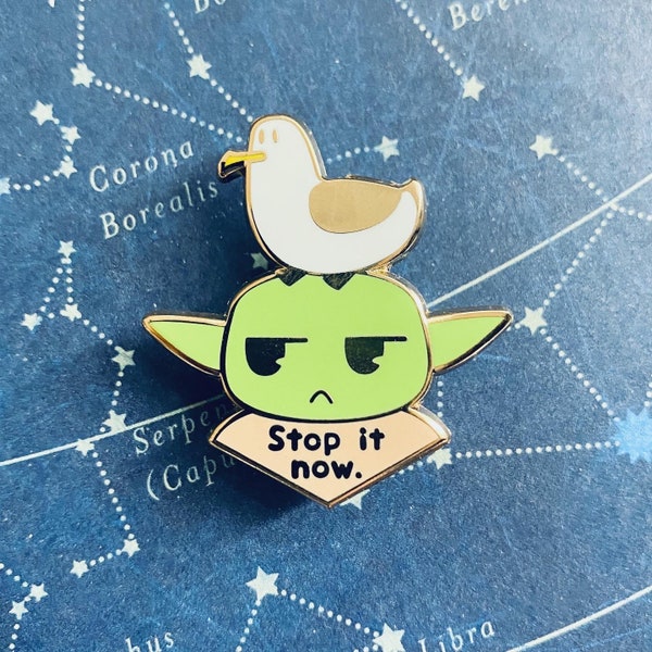 Seagulls Stop it Now Yoda Mini Hard Enamel Pin Baby The Child Star Wars Inspired Nerd Geek Geeky Gift