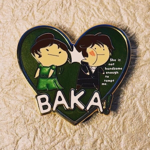 Baka Pride and Prejudice Inspired Hard Enamel Pin Darcy Lizzie Elizabeth Bennet Jane Austen P&P Bookish Book Nerd Geek Gift