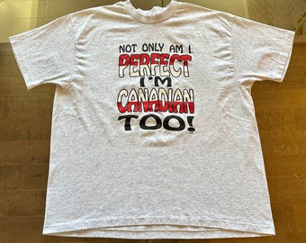 Vintage 1992 Perfect Canadian Single Stitch Novelty T Shirt - Etsy