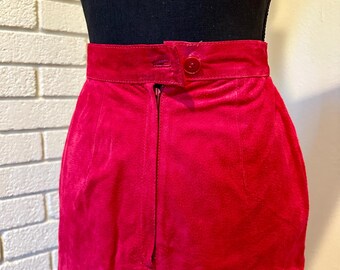 Jupe genou taille XL verte doublée vintage laine tressée longue