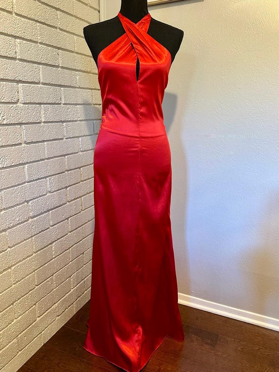 halter neck yellow dress Yellow Ruched Halter Neck Tie Back Satin Gown