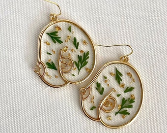 Gold wildflower breast earrings; boob jewelry; hypoallergenic