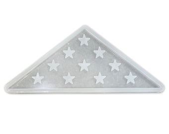 18x7.4x0.75" Molde de silicona conmemorativo de la bandera estadounidense de 13 pliegues