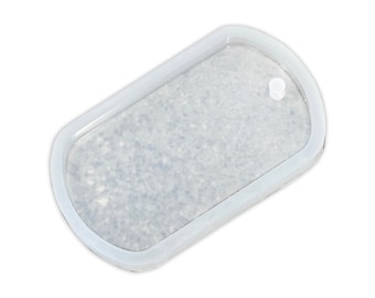 8x4.4x0.75" Small Dog Tag Shaped Silicone Mold For Epoxy Resin