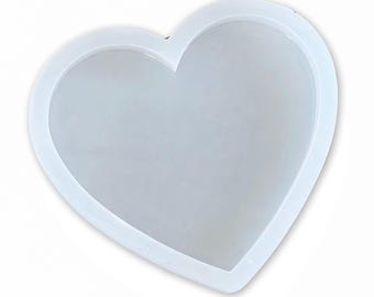 9x9x0.75" Heart Shaped Silicone Mold For Epoxy Resin - Heart Mold
