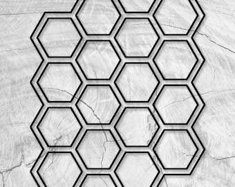 Honeycomb Inlay Acrylic Router Template - Hexagon Matrix Template