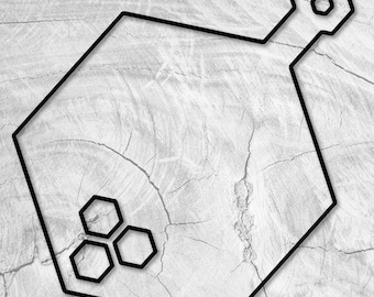 17.2x11.75" Hexagon Serving Board With Hex Inlay Acrylic Router Template