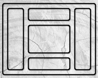11.75x9.0" Five Pocket EDC Tray 23 Acrylic Router Template