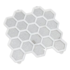 5.2x4.5x0.5&quot; Hexagon MEGA 20 Coaster Silicone Mold For Epoxy Resin