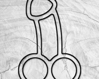 14.0x9.25" Phallus Tray Acrylic Router Template