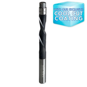High Performance Template Router Bit - 1/4&quot; Spiral Down Cut Flush Trim Bit