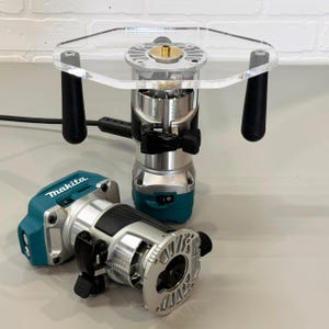 thumbnail image 2 of Dual Grip Router Base Plate - Pre-Drilled For Makita Compact Routers RT0701C & XTR01Z 2 of 6