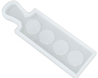 20x5.5x1" Four Glass Flight Board Silicone Mold - Beer & Wine Flight Board Mold
