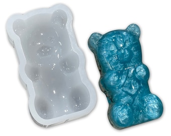 8 Cavity SHINY Large Gummy Bear Silicone Mold 