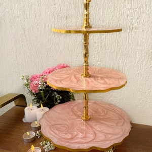 Pink Cake Stand, Handmade, Dessert Stand, 3 Tier, 2 Tier, Afternoon Tea, Tea Part, Wedding Desserts, Birthday, Date, Celebration