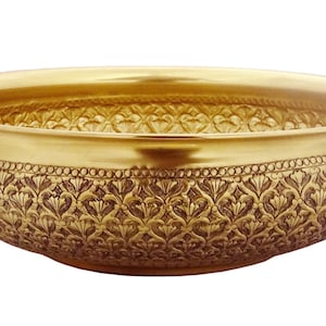 Brass Antique Urli, Handcrafted Centrepiece, Brass Bowl, Flower Bowl, Traditional Home Decor, Diwali Decoration