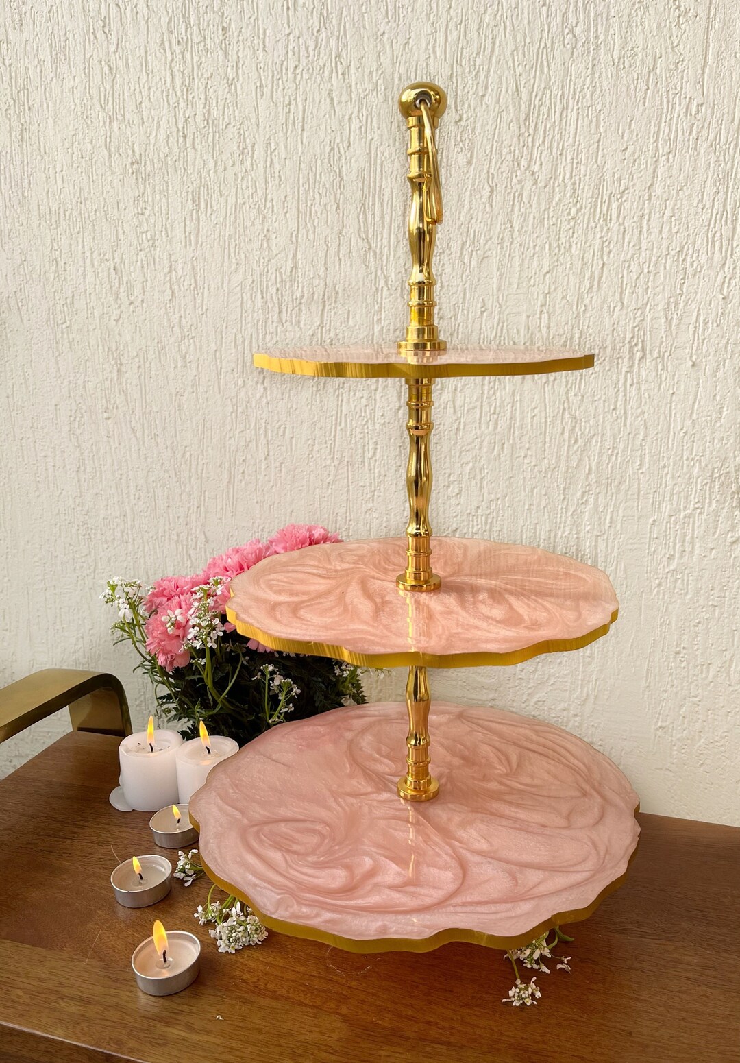 Pink Ruffle Cake Stand This item is unavailable - Etsy