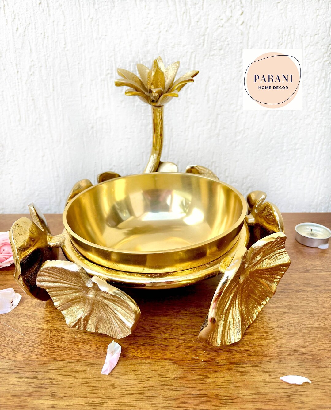 Lotus Bowl Gold Bowl Fruit Bowl Handcrafted Decorative Etsy