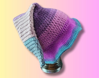 Crochet Slouchy Witch Hat *Sparkle Purple*