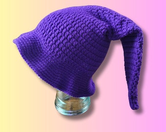Crochet Slouchy Witch Hat *Purple*