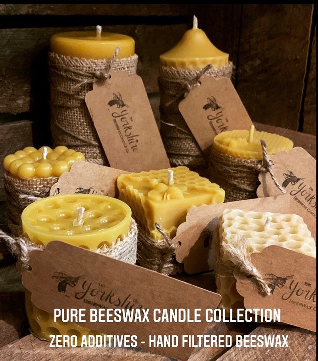 Yorkshire Beeswax Pillar Candles Etsy UK